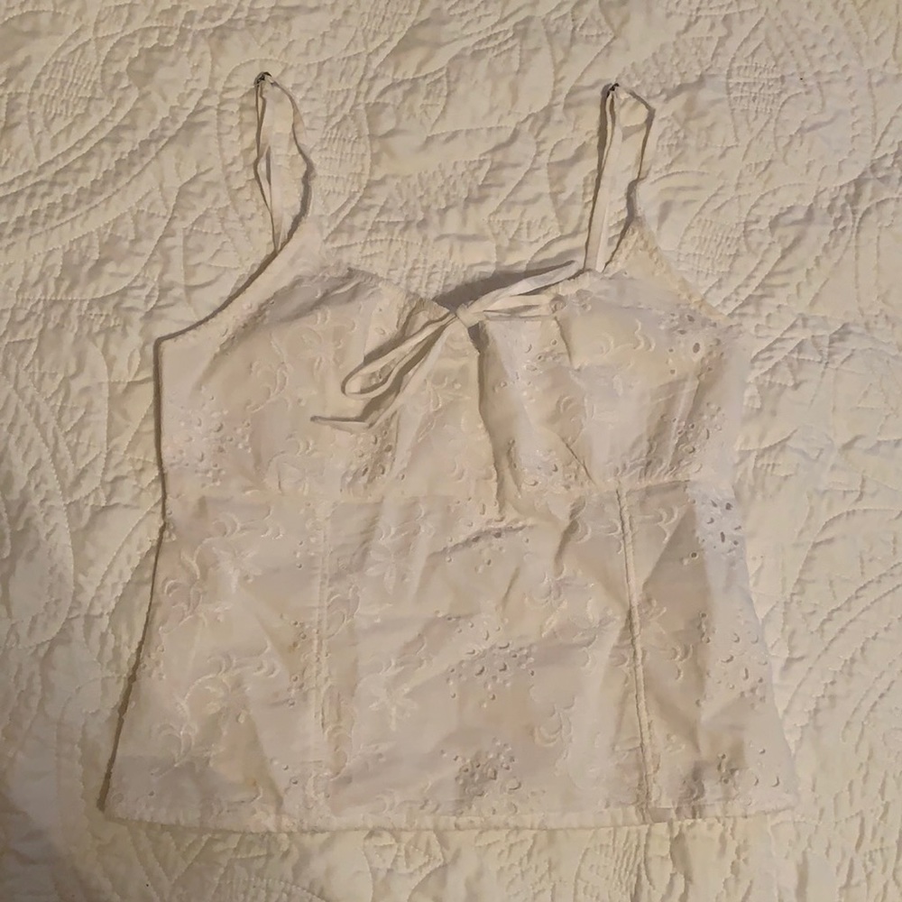 White Detailed Tank Top